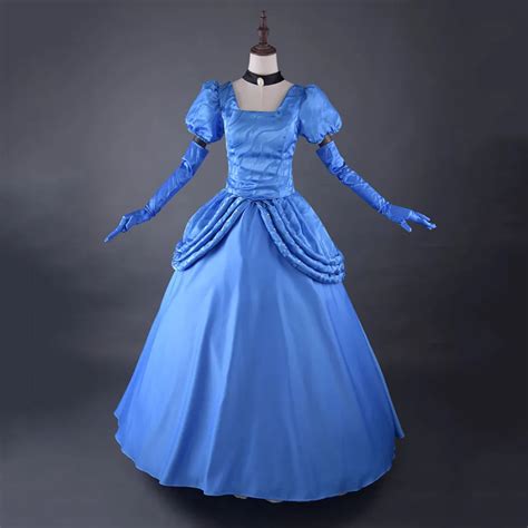 Cinderella Costume Women Adult Princess Prom Dress Cosplay Party