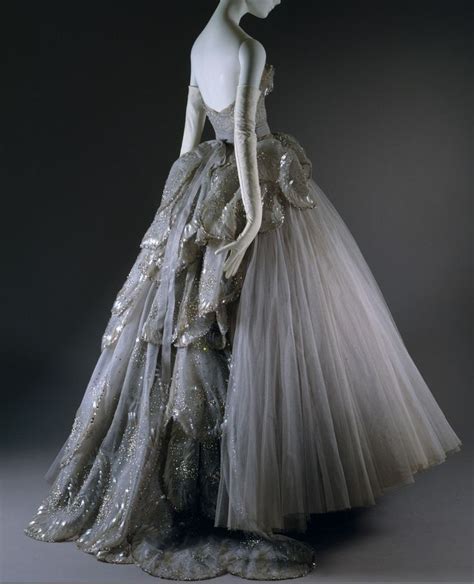 1950s Silver Christian Dior Gown Fashionhistory
