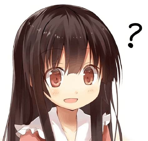 Confused Looking Anime Girl With Question Mark Above Her Head