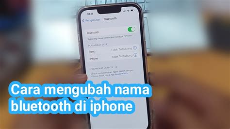 Cara mengubah nama bluetooth di iphone