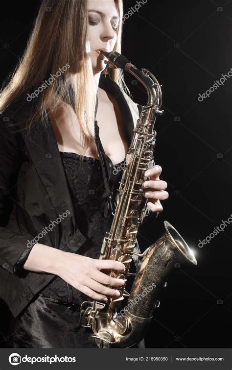 Saxophone Player Jazz Musician Saxophonist Woman Playing Saxophone Sax