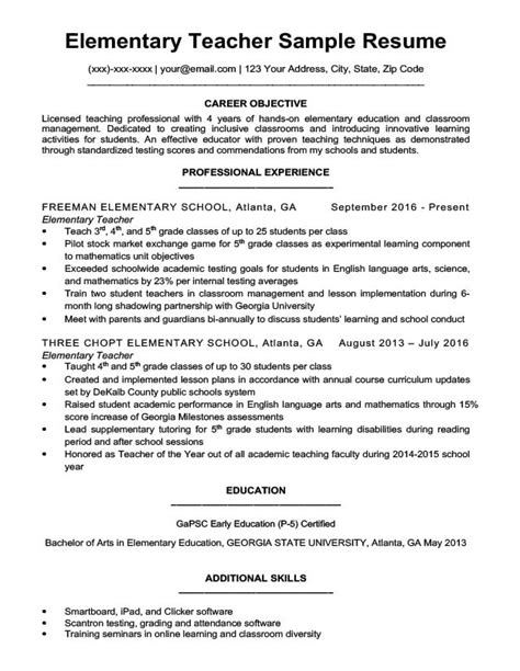 Your english teacher resume objective plays a key role in your effort to land the job that you want. Elementary Teacher Resume Sample & Writing Tips | Resume Companion