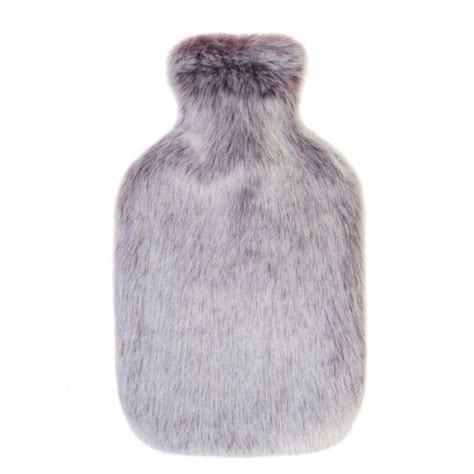 fashy hot water bottle with luxury faux fur cover in damson hot water bottle faux faux fur