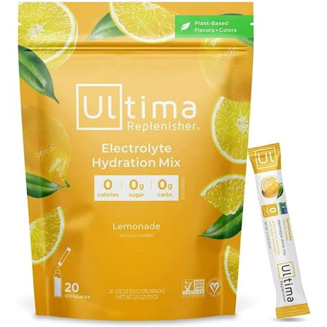 Ultima Replenisher Electrolyte Hydration Powder Lemonade 20 Count