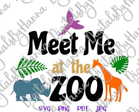 Jungle Animals Svg Files For Cricut Sayings Meet Me At The Zoo Etsy