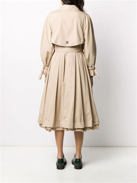 Patou Flared Belted Trench Coat Shopstyle