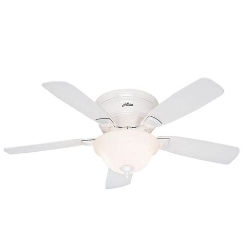 Hunter fan 44 inch contemporary low profile fan w/ led light kit & remote. Hunter Low Profile 48 in. Indoor White Ceiling Fan with ...