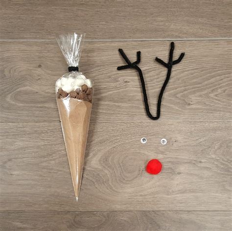 Easy To Make And Fun To Give Santa And Reindeer Hot Cocoa Cones
