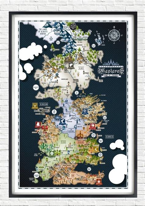 The Map Of Game Of Thrones With All Its Locations And Their Major