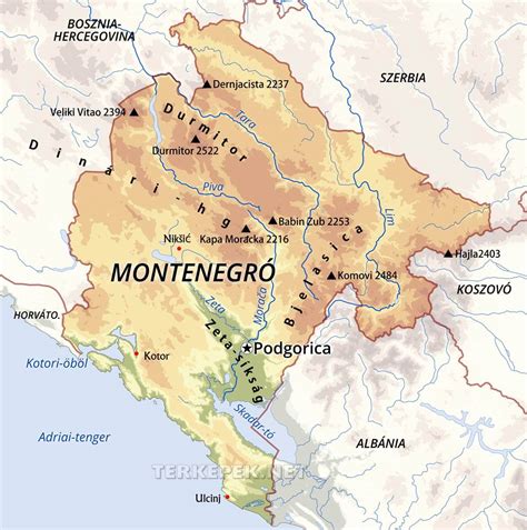 Szerbia Domborzati Térkép