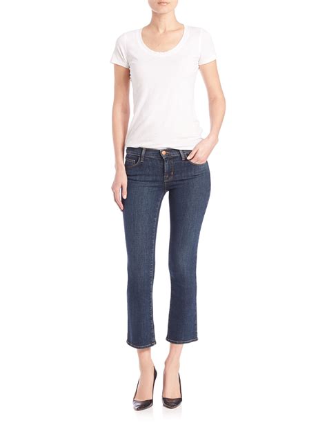 J Brand Denim Selena Mid Rise Cropped Bootcut Jeans In Blue Lyst