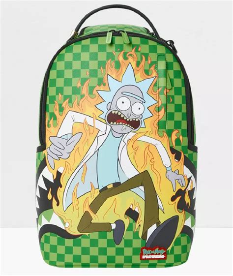 Sprayground Rick And Morty Fire Rick Green Backpack