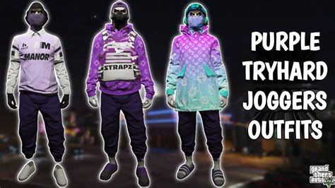 Purple Tryhard Joggers Outfits Gta 5 Online Youtube