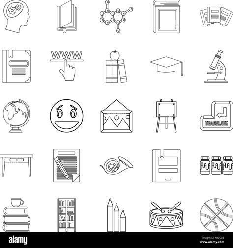 High Education Icons Set Outline Style Stock Vector Image And Art Alamy