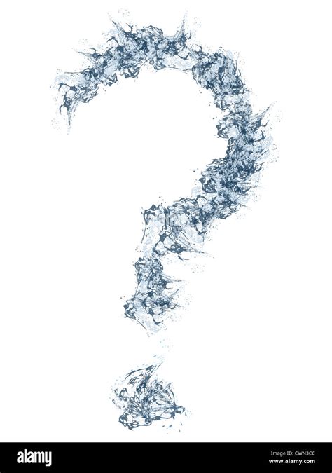 Water Question Mark Over White Background Abstract Vector Art