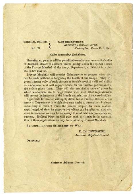 General Orders No39 March 15 1865 Unt Digital Library