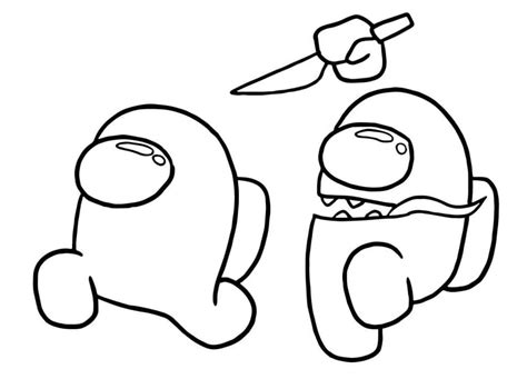 Among Us Tongue Kill Coloring Page - Free Printable Coloring Pages for Kids