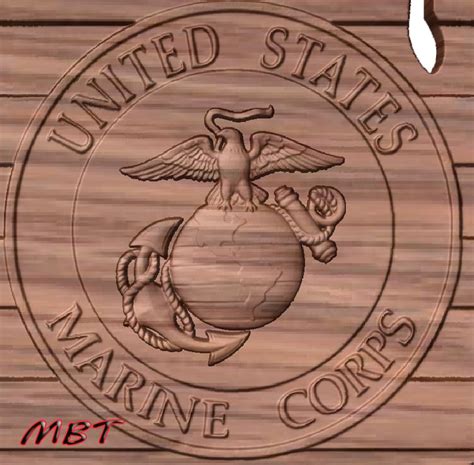 3d Stl Model For Cnc United States Marines Logo On American Etsy