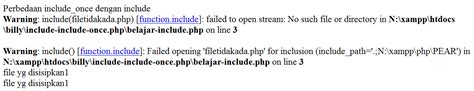 Kapan menggunakan include, include_once, require, dan require_once pada php. Perbedaan Include Dan Include once