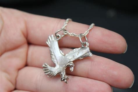 Sterling Silver Eagle Necklace American Eagle Necklace Sterling