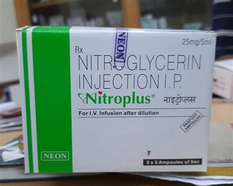 Nitroplus Nitroglycerine Injection 5ml Amp Prescription At Rs 22