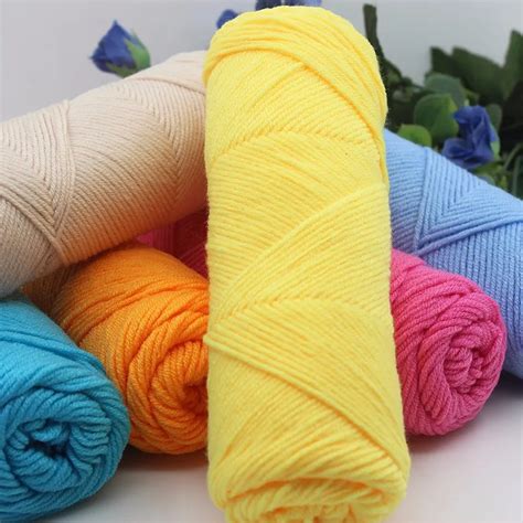 Mylb 1pcs50g Soft Milk Cotton Yarn Hand Knitting Woolen Yarn Diy Weave