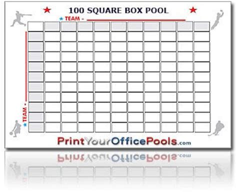 100 Super Bowl Nfl Squares Box Block Pool Laminated Reusable Etsy