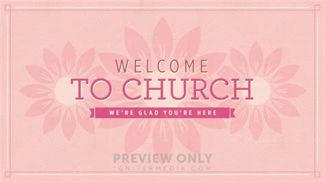 Pink Flowers Welcome To Church Title Graphics Igniter Media