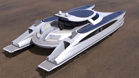 Pagurus Solar Hybrid Amphibious Catamaran Yacht Can Crawl On Land