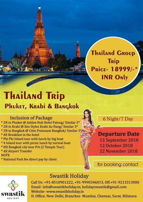 Thailand Group Trip Destination Phuket Krabi And Bangkok Cost Of