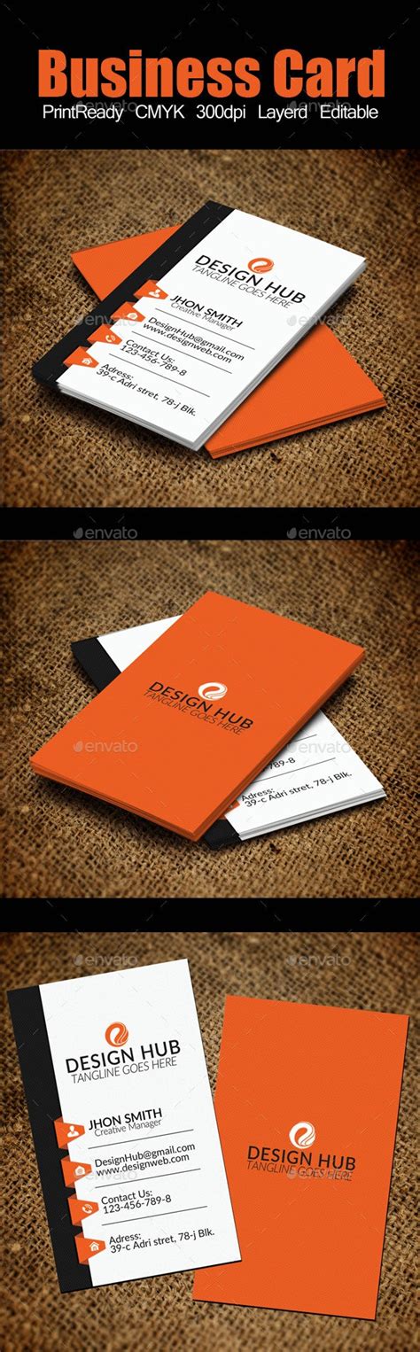 Vertical Business Card Template By Designhub719 Graphicriver