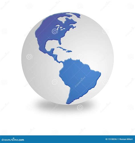 White And Blue World Globe Stock Illustration Illustration Of Americas