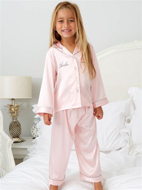 Personalised Girl S Mini Pink Satin Pyjamas Lunn Antiques