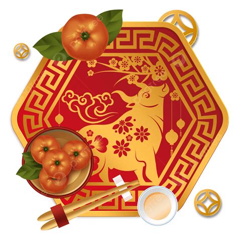 붉은 황소 일러스트 년 새해 중국 새 해 테두리 소 빨간 중국의 설날 Auspicious Png 일러스트 및 Psd 이미지 무료 다운로드 Pngtree