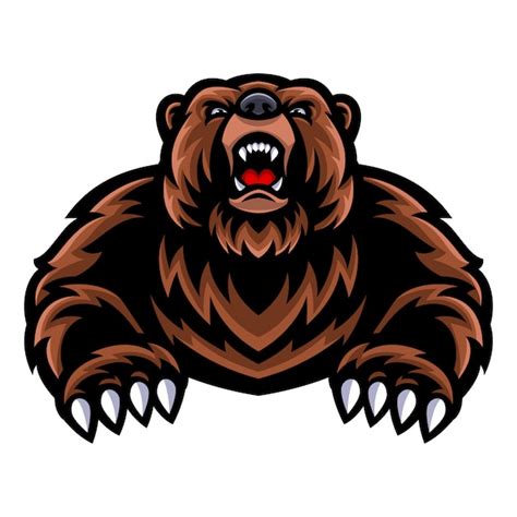 Grizzly Bear Mascot Logo Premium Vector