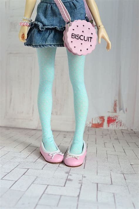 Blue Stockings Pink Polka Dot For Doll 14 Slim Msd Minifee Etsy