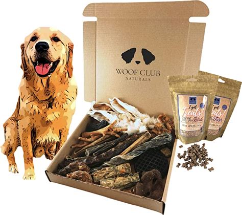 Woof Club Naturals All Natural Dog Treat Box Plus 2 X Premium 80