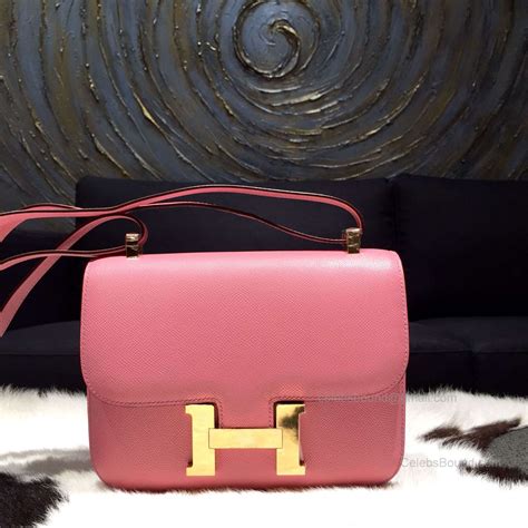 Hermes Constance 23 Bag Pink Epsom Leather Handstitched Gold Hw