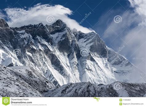 Dramatic View Over Himalaya Mountains On A Cloudy Stock Image Image