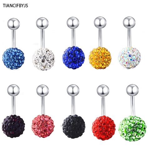 Tiancifbyjs Woman Men Belly Button Ring Surgical Steel Navel Rings Bell