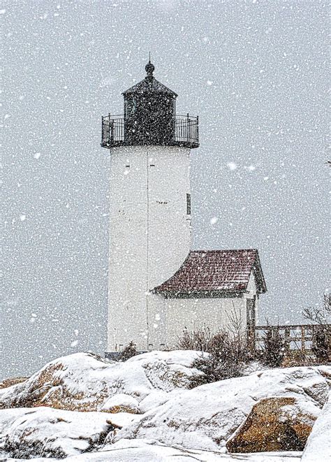 Annisquam Light Snow Storm 1 Photograph By Michael Hubley Fine Art