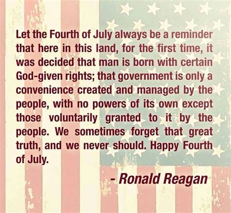 President Reagan On The 4th Of July Fourth Of July Quotes Happy