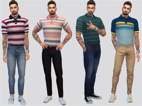 Grant Tucked Polo Shirts By Mclaynesims From Tsr • Sims 4 Downloads