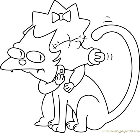Easy and free to print simpsons coloring pages for simply do online coloring for bart and milhouse are friends in the simpsons coloring page directly from your gadget, support for ipad, android tab or. Maggie Simpson Hugs Cat Coloring Page - Free Maggie ...