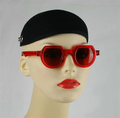 Hi Tek Round Sunglasses Red Plastic Frame Red Lenses Ht 010 Hi Tek Webstore