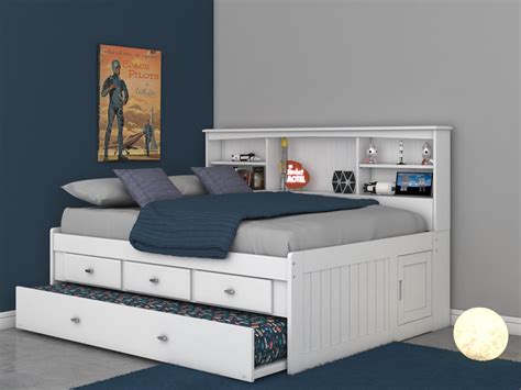 Full Bookcase Daybed In White — Discovery World Furniture