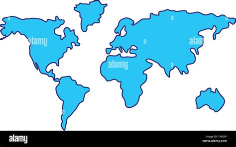 World Map Cartoon Vector Illustration Graphic Design Stock Vector Image