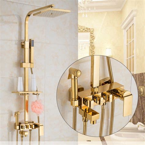 European Luxury Golden Shower Set And Quality Gold Shower Faucet With
