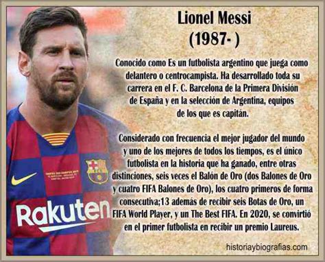 Biografia De Messi Lionel Jugador Del Barsa Y Mejor Del Mundo