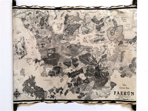 Faerun Map Dungeons And Dragons Map Forgotten Realms Map Etsy